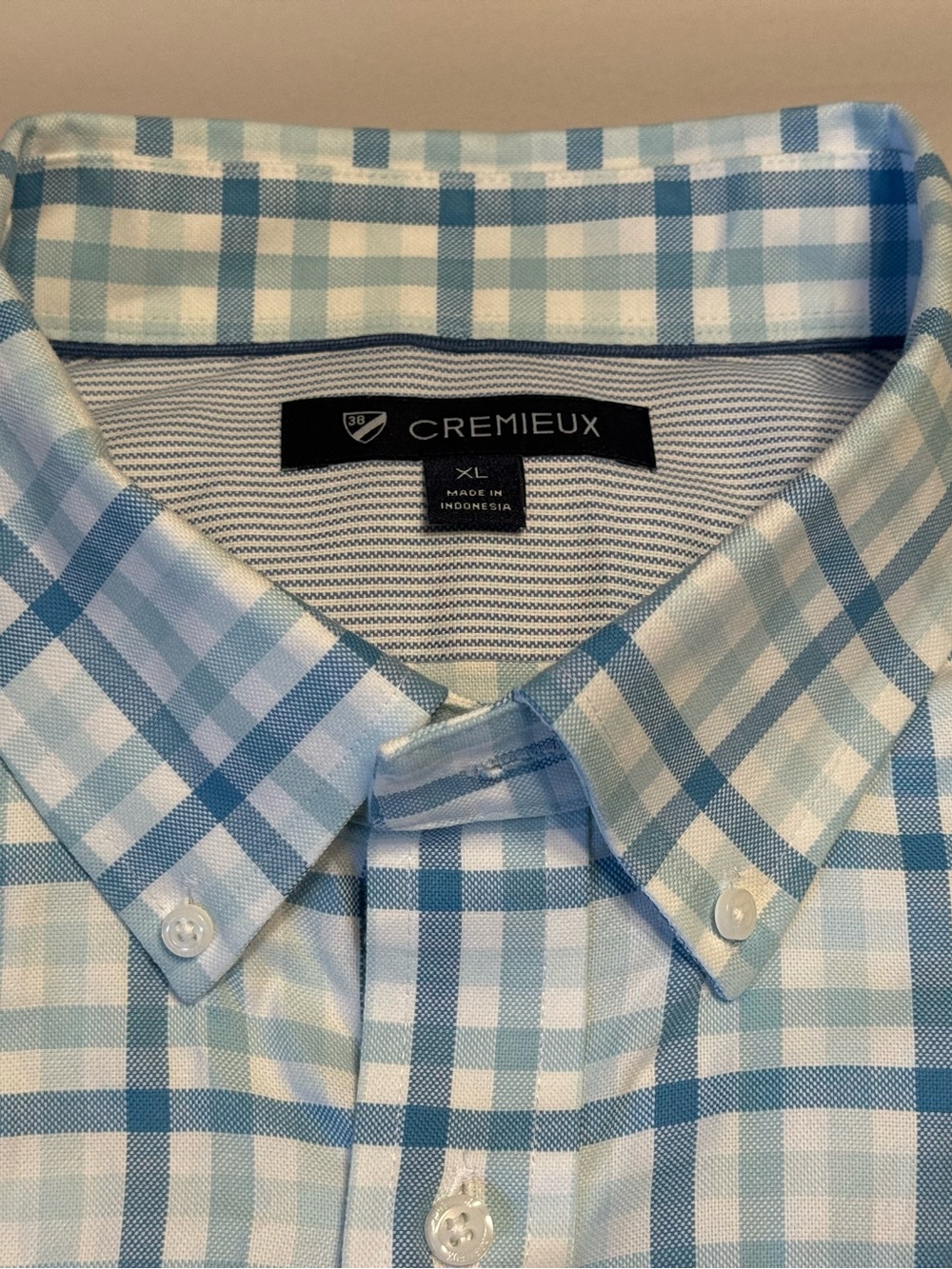 Daniel Cremieux Blue and White Plaid Dress Shirt